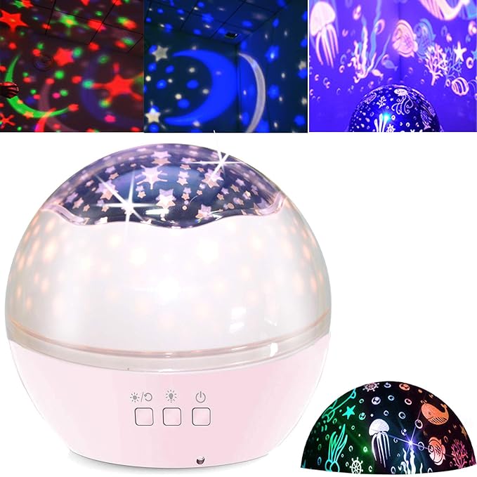 Night Light Kids Toys for 1-10 Year Old Girls Boys Baby Star Projector Nightlight for Toddler Baby Projection Lamp Night Light for Bedroom 3-8 Year Old Girls Kid Room Decor Christmas Birthday Gifts