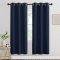 NICETOWN Navy Blue Blackout Curtains for Living Room, Window Treatment Thermal Insulated Room Darkening Grommet Drapes Sound Dampening for Bedroom, 2 Panels, W37 x L72