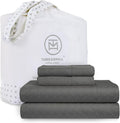 Threadmill Cotton Twin XL Sheet Set | 100% Cotton Sheets for Twin XL Size Bed | Damask Jacquard Sateen Twin XL Bed Sheets Set with 16” Deep Pocket | Soft Breathable 3-Piece Cooling Sheets | Dark Grey