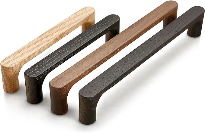 Black Round 5 in 6 pcs Wooden Drawer Pulls Handle pulls for cabinets Kitchen Cabinet Drawer pulls Cabinet Door Pull