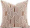 Premium Throw Pillow Covers 18x18 Inches - Tawny Birch Retro Arcana Chenille Jacquard Embroidery Decorative Couch Pillow Covers for Living Room Bedroom Sofa Home Décor