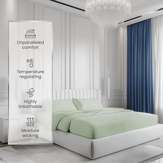 Full Size Bed Sheets Deep Pocket Cotton 1000 Thread Count Luxury Sheets (Fits Upto 17"), Full Size Sheet Sets, Long Staple Cotton Breathable Bed Sheets Full Size Sheets Set- Mineral