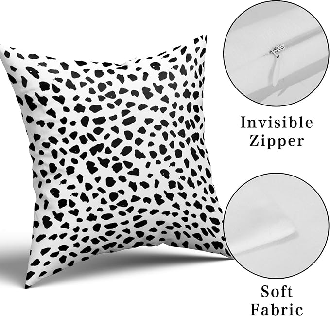 Polka Dot Throw Pillow Cover 2pcs Animal Print Pillow Covers 18x18 Inch Dalmatian Pillow Cover Polka Dots Decorative Throw Pillow Covers Dalmatian Spots Dog Dots Pillowcase Cushion Home Décor