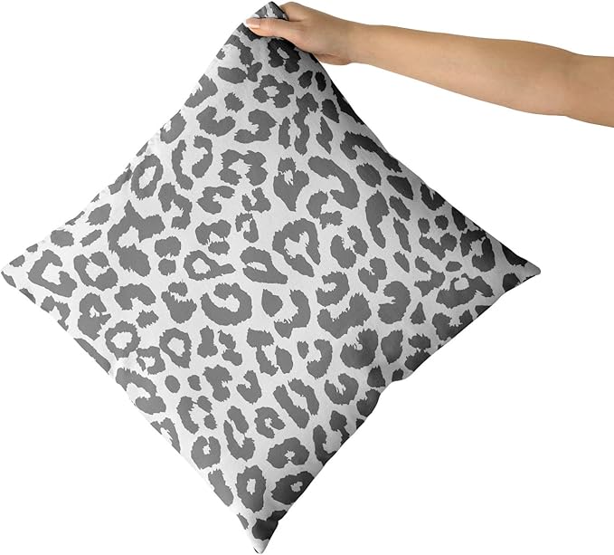 Grey Leopard Print Pillowcase 2pcs Snow Cheetah Animal Print Pillow Covers 18x18 Inch Cheetah Decorative Throw Pillow Cover Watercolor Gray Throw Pillow Cover Cotton Cushion Home Décor