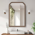 HOMECOOKIN Wood Bathroom Mirrors for Wall Mounted, 24" x 36" Rustic Wood Frame Wall Mirrors Decorative for Living Room or Bedroom Vanity Mirror (Walnut) B