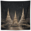 MaSiledy Wall Tapestry Silver Lighted Christmas Trees Tapestry Christmas Holiday Vintage Aesthetic Tapestry Wall Hanging Wall Hanging Decor Tapestry for Bedroom Aesthetic Alt Room 60"x60"