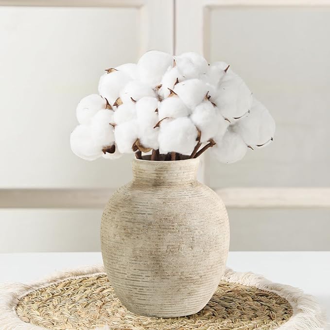 Ceramic Flower Vase Home Decor - Small Farmhouse Table Vases Rustic Vintage Living Room Kitchen Bedroom Decorations for House Book Shelf Office Coffee Desk Dining Fireplace (6" Retro)