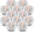 Volens Round Silver Votive Candle Holders, Mercury Glass Tealight Candle Holder Set of 12