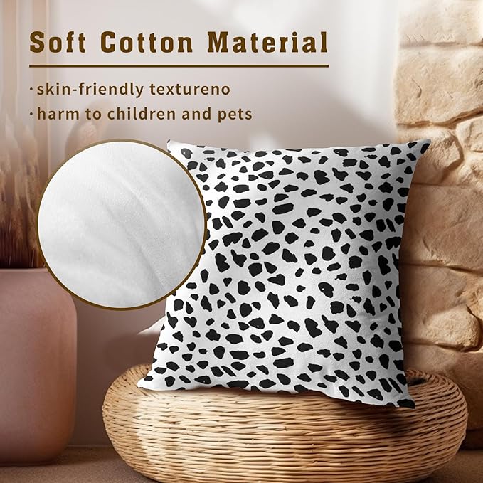 Polka Dot Throw Pillow Covers - 2pcs Animal Print Pillow Covers 20x20 Inch Dalmatian Pillow Cover Polka Dots Decorative Throw Pillow Covers Dalmatian Spots Dog Dots Pillowcase Cushion Home Décor