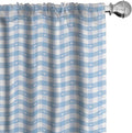 Ambesonne Checkered Curtains, Gingham Motif with Little Hearts Pastel Blue Shower Theme, Window Treatments 2 Panel Set for Living Room Bedroom, Pair of - 28" x 63", Blue