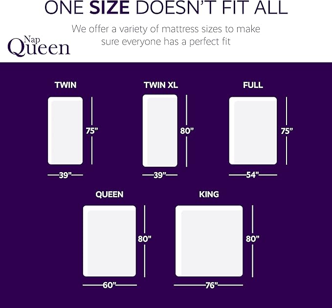 NapQueen Twin Mattress, 10 Inch Elizabeth Cooling Gel Memory Foam Mattress, Twin Bed Mattress in a Box, CertiPUR-US Certified, Medium Firm, Breathable Soft Fabric Cover