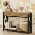 BON AUGURE Entryway Table with Drawers, Sofa Table with Storage, Couch Tables Behind Sofa for Living Room, Foyer Tables for Hallway, Entry, Front Door (Vintage Oak, 47 Inch)