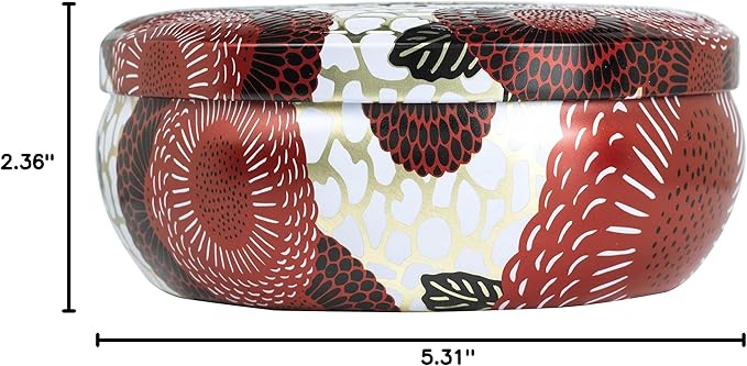 Voluspa Spiced Goji Tarocco Orange, 3 Wick Tin Candle, 12 Ounces, 40 Hour Burn Time, Coconut Wax for Clean Burning, Handcrafted in The USA