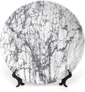 XISUNYA 6 Inch Decorative Plate, Marble Round Porcelain,Murky Marble Rock Motifs Dynamic Fractal Figures Abstract Print Ceramic Wall Hanging for Home Office Party Dinner Table Decor