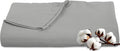 Royale Linens 300 Thread Count 100% Long Staple Combed Cotton Flat Sheet - Super Soft - Top Sheets - Full Flat Sheet Sold Separately - Breathable, Cool & Crisp Percale Sheets Only (Full, Silver)