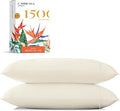 Carressa Linen 100% Egyptian Cotton Pillow Cases King Size Set of 2 - Luxury 1500 Thread Count Sateen Ivory Pillow Covers, Soft & Breathable 5 Star Hotel-Quality Pillowcases, Fits King Pillows