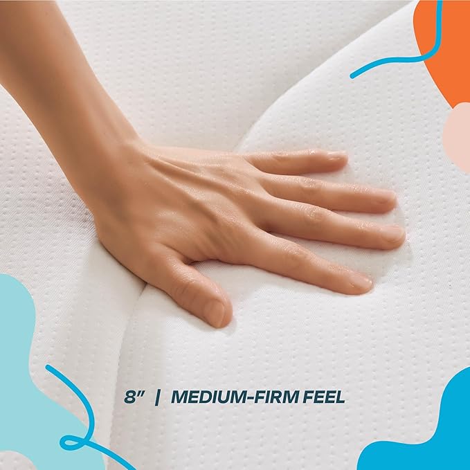 Linenspa 8 Inch Memory Foam and Spring Hybrid Mattress - Medium Firm Feel - Bed in a Box - Quality Comfort and Adaptive Support - Breathable - Cooling - Guest and Kids Bedroom - Twin XL Size