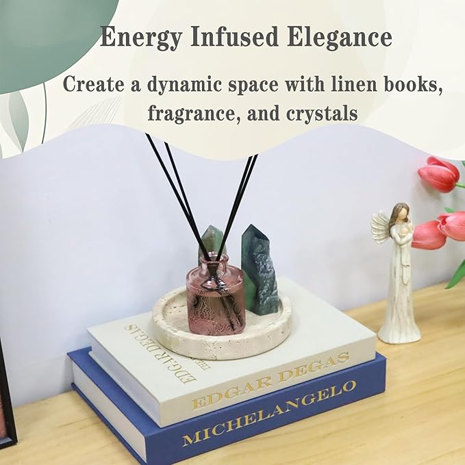 Decorative Fake Books for Coffee Table - Set of 2 Linen Aesthetic Faux Books Decor - Minimalist Keepsake Photo Storage Box for Office Home Living Room Mantle Table Top Decoration (Blue-beige)