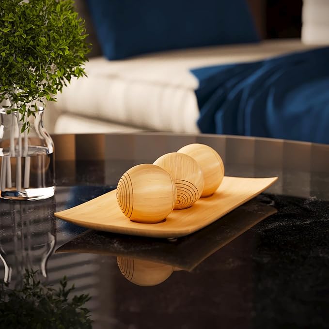 Creative Scents Harmony Decor Tray and Ball Set - Centerpiece Decoration - Coffee Table Decor - Dining Decor Centerpiece Table Decor Bowl for Home Decor, Living Room, Entry Table, TV Stand
