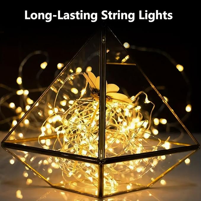 2-Pack Fairy Lights Battery Operated with Timer, Waterproof 16FT 50 LED String Lights Indoor Outdoor, Cuttable Starry Fairy Lights for Christmas Home Bedroom Wedding DIY Centerpiece Decor (Warm White)