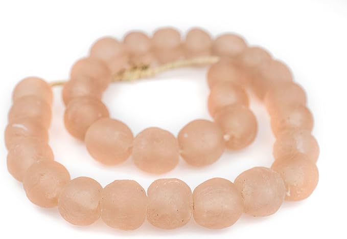 Jumbo Recycled Glass Beads, 21–25mm – African Sea Glass for Wall Hangings, Coffee Table Decor, Shelf Styling, and Home Accents – (Pink) – The Bead Chest