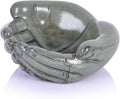 Ceramic Hands Bowl Dish Sculpture, Giving Hands Candy Holder for Succulent Planter, Crystal Rock Holder, Office, Keys Bowl for Entryway Table (Vintage Green)