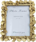 LONG XIN 1PCS 6x8 Inch Vintage Photo Frame Resin Picture Frame Ginkgo Leaves Decoration Photo Frame Stand Holder for Home Decor Old Fashioned Gorgeous Photo Gallery Art Decor (Vintage Gold）