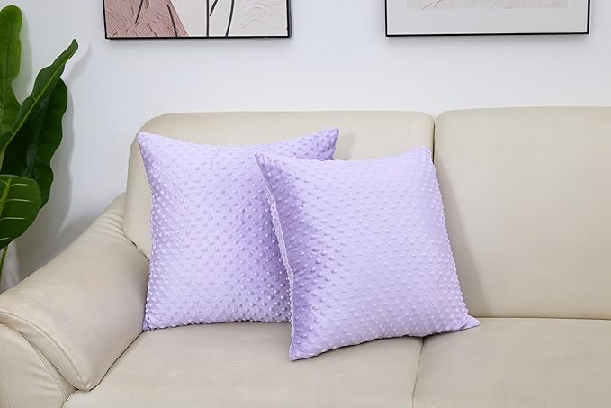 2 Packs Throw Pillow Covers, Neutral Decorative Couch Pillow Cover for Living Room Bed Sofa Rustic Farmhouse Boho Home Decor, Soft Plush Cushion Case Slipcover (Orchid, 20"x 20")