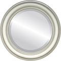 OVALCREST Round Beveled Wall Mirror for Home Decor - Philadelphia Style - Taupe - 18x18 Outside Dimensions