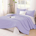 Litanika Lavender Comforter California King Size, 3 Pieces Cal King Lightweight Solid Bedding Comforter Set, All Season Fluffy Bed Set (104x96In Comforter & 2 Pillowcases)