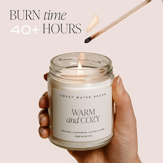 Sweet Water Decor Pumpkin Spice Candle - Fall Candles with Pumpkin, Clover, Cinnamon & Vanilla Scent for Home - Autumn Candle with 40 Hours Burn Time - 9Oz Gold Lid Clear Jar Pumpkin Soy Candles