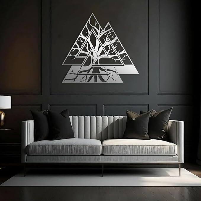 Metal Viking Wall Decor, Tree of Life Metal Wall Art, Norse Viking Decor, Norse Pagan Decor, Pagan Wall Decor, Tree of Life Wall Sculpture, Scandinavian Home Decor, Godly Home Decor (Gold, 39"x39"|100x100cm)