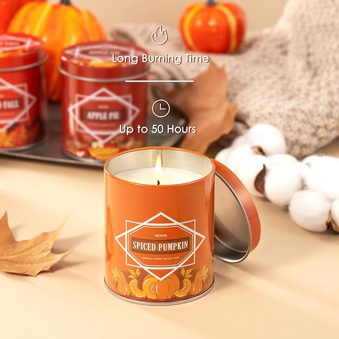 Hot Cocoa Fall Scented Candle – 9 oz Soy Wax in Travel-Friendly Reusable Tin, Non-Toxic & Clean Burning, 50-Hour Burn – Cozy Autumn Fragrance, Holiday Gift & Fall Decor for Women & Men