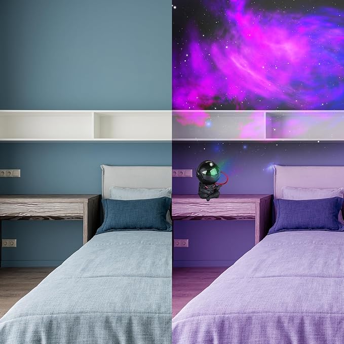 Astronaut Star Projector, Star Projector Galaxy Light for Kids，8 Modes Remote and 270° Adjustable Led Lights for Bedroom, Girls Room Decoration, Home Theater, Ceiling, Timer (Black Guitar)