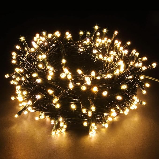 100-1000 LED Christmas Lights, Low Voltage Fairy String Lights with 8 Modes, Ideal for Xmax Tree, Garden, Home, Party, Halloween Festival Deco (Warm White, 200 LEDs)