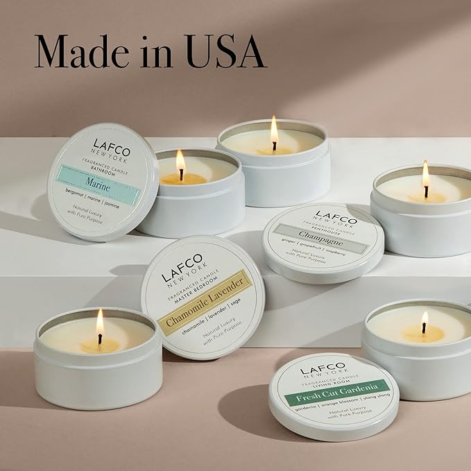 LAFCO New York Travel Candle, Chamomile Lavender - 4 oz - 20-Hour Burn Time - Made in The USA
