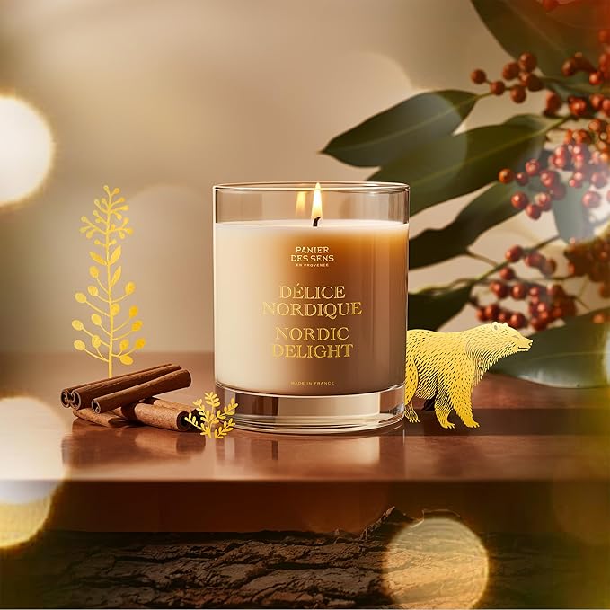 Panier des Sens – Nordic Delight Vanilla Candle – Christmas Clearance Scented Candles – Long Lasting Scented Candles for Home – Winter Candle – 100% Natural Cotton Wick – Home Gifts - 6.3 oz