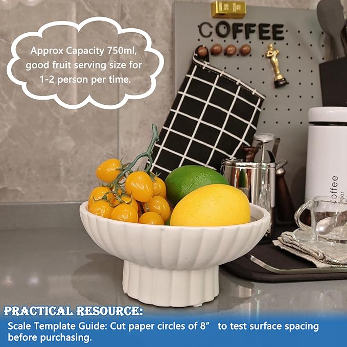 Small Footed Decorative Bowl Ceramic Modern Pedestal Bowl,Function beautifully as a catch-all bowl for keys, coins, or jewelry near entryways for Home Organization Home Decor,Approx Capacity 2 Cups