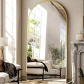41"x81" Extra Large Arched Full Length Mirror - Leaning Mirror Arch Wall-Mounted Mirrors - Aluminum Alloy Frame Modern Simple Home Decor - for Living Room Bedroom Cloakroom