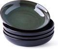 LERATIO 9.0" Pasta Bowls,38oz Ceramic Pasta Bowls,Reactive Glaze Pasta Bowl Set of 4,Microwave & Dishwasher,Oven Safe,Large Wide Serving Bowls for Salad, Dessert,Scratch Resistant-Green