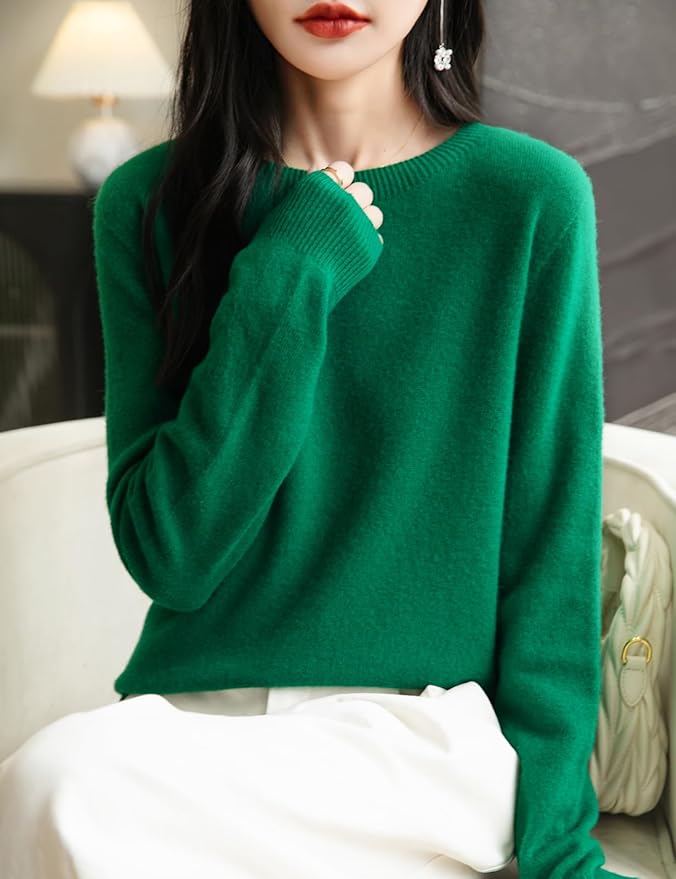Chanyarn Women's 100% Merino Wool 2025 Fall Winter First-Line Ready to Wear Long Sleeve Seamless Knit Crewneck Sweater
