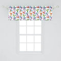 Lunarable Hummingbird Window Valance Pack of 2, Colorful Summer Cartoon Birds Exotic Fauna Design Colibri Pattern Illustration, Rod Pocket Curtain Valances for Kitchen Bedroom, 54" X 18", Lilac Green