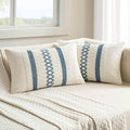 MIULEE Set of 2 Coastal Blue Boho Decorative Lumbar Pillow Covers 12x20 Inch Farmhouse Rustic Couch Throw Pillows Modern Summer Cushion Covers Retro Cute Macrame Woven Home Decor for Bed Sofa Chair