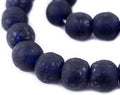 Jumbo Recycled Glass Beads, 21–25mm – African Sea Glass for Wall Hangings, Coffee Table Decor, Shelf Styling, and Home Accents – (Cobalt Blue) – The Bead Chest