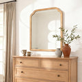 HOMECOOKIN Wood Bathroom Mirrors for Wall Mounted, 30" x 40" Rustic Wood Frame Wall Mirrors Decorative for Living Room or Bedroom Vanity Mirror (NR) B