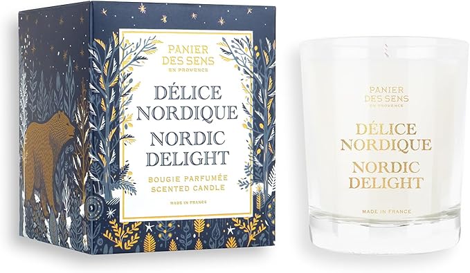 Panier des Sens – Nordic Delight Vanilla Candle – Christmas Clearance Scented Candles – Long Lasting Scented Candles for Home – Winter Candle – 100% Natural Cotton Wick – Home Gifts - 6.3 oz