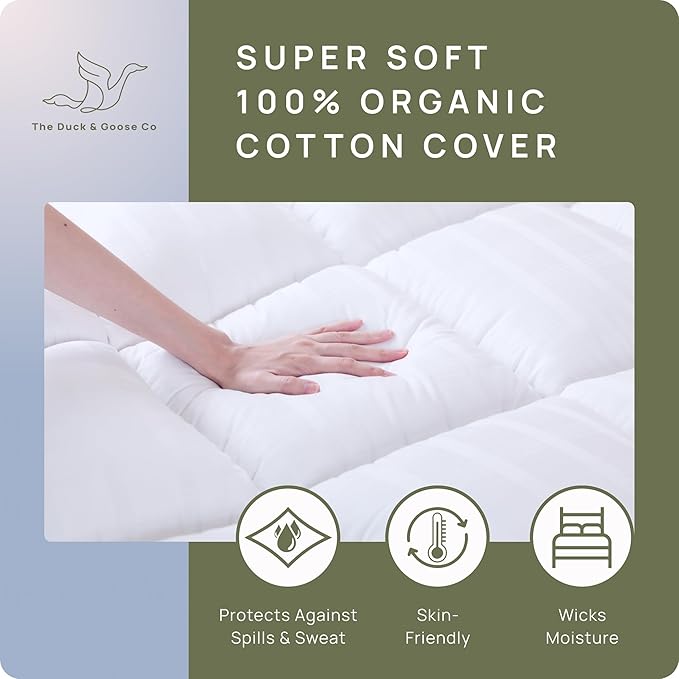 Extra Thick Pillow Top 3 Inch Mattress Topper King Size for Firm Mattress, Cooling Fluffy Cotton Hotel Mattress Bed Topper for Cloud Like Sleep & Back Pain, Plush Soft Pad, Fit to 6”-22” Mattress
