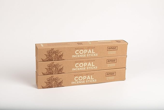 Authentic 100% White Copal Incense Sticks - Thick, Natural Mayan Resin for Spiritual Practices, Meditation, Yoga, Cleansing, Relaxation - Smooth Burning, Long Lasting, Handmade in Mexico - 120 Sticks