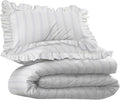 EcoPure Martex Comfort Wash 3-Piece Print Full/Queen Comforter Set – 100% Organic Cotton - All-Season - Breathable & Lightweight – Easy Care - Brooke