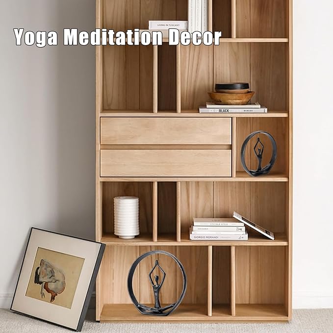 Yoga Statues for Home Decor - Yoga Figurines Decorations, Best Gifts for Yoga, Yoga Gifts for Women, Cast Iron Art Shelf Decor Accents
